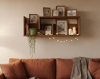 Handmade Wooden Wall Shelf - Natural Wood Floating Shelf