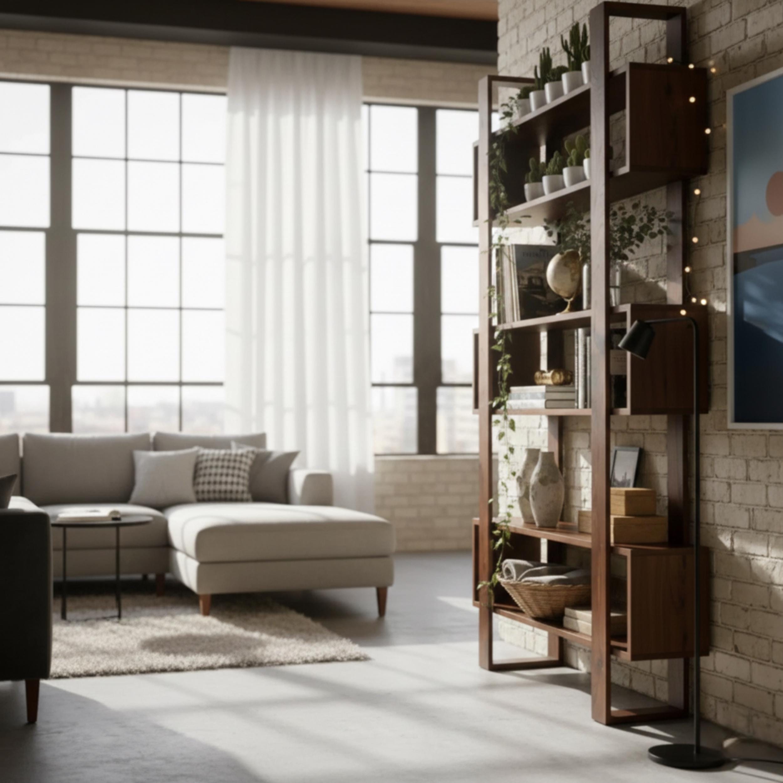 Modern Solid Wood Bookshelf — Natural Display Shelves | Handmade Wooden ...