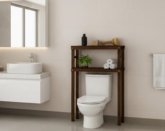 Estante de madera para baño sobre el inodoro, estante de almacenamiento multiusos, organizador para ropa y baño, solución que ahorra espacio