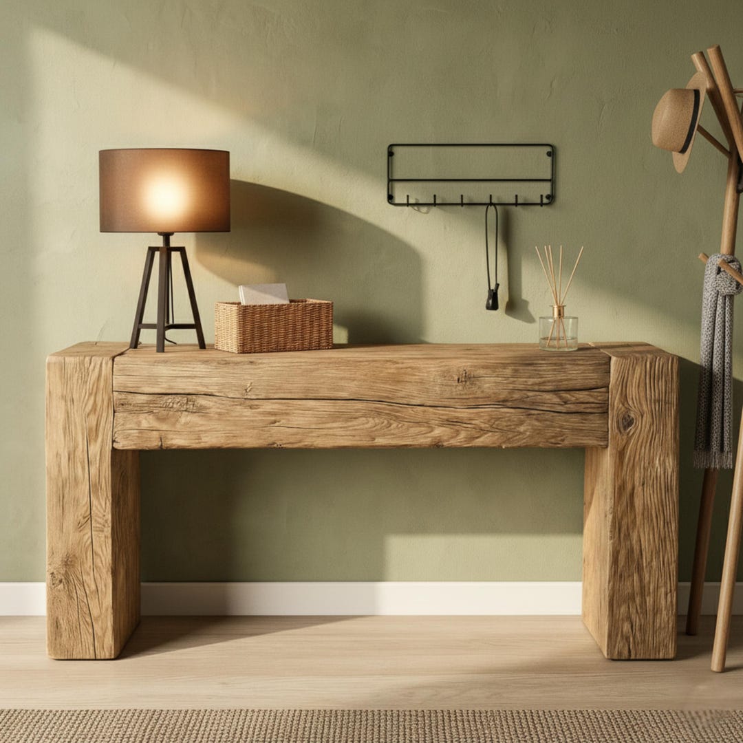 Distressed Solid Wood Console Table – Handmade Wooden Entryway Table - Etsy