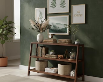 Wooden Bookshelf - Handrcafted 3-Tier Wooden Bookcase - Rustic Decorative Storage Rack
