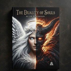 Grafika Anioł-Demon-Rozłam | Plakat Dobro kontra Zło | Mroczna okultystyczna sztuka ścienna | Duchowy wystrój Yin Yang | Pobieranie cyfrowe