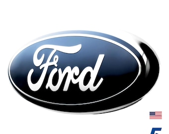 Emblema ovalado de Ford de repuesto: Parrilla de 9 pulgadas y emblema de portón trasero de 7 pulgadas