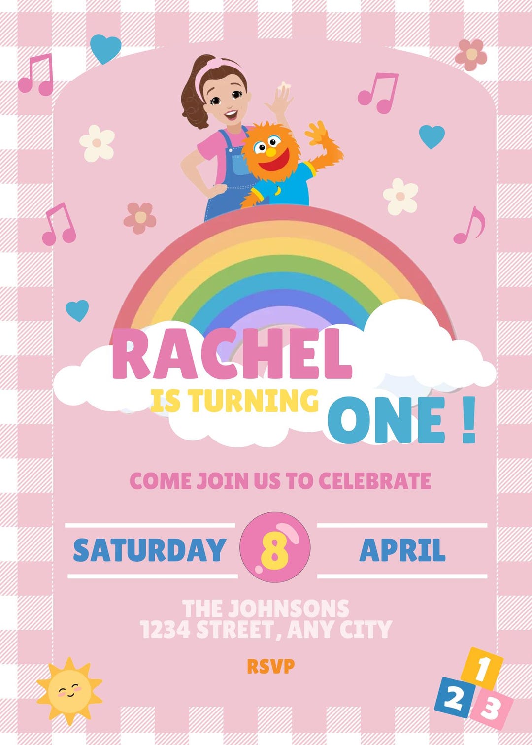 Ms. Rachel Party Digital Invitation, Print-ready Canva Customizable - Etsy