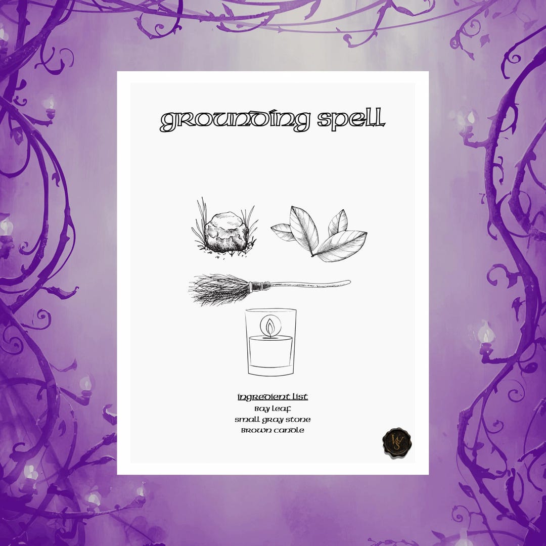 Printable Grounding Spell • Witchcraft Coloring Page • Calming Ritual ...