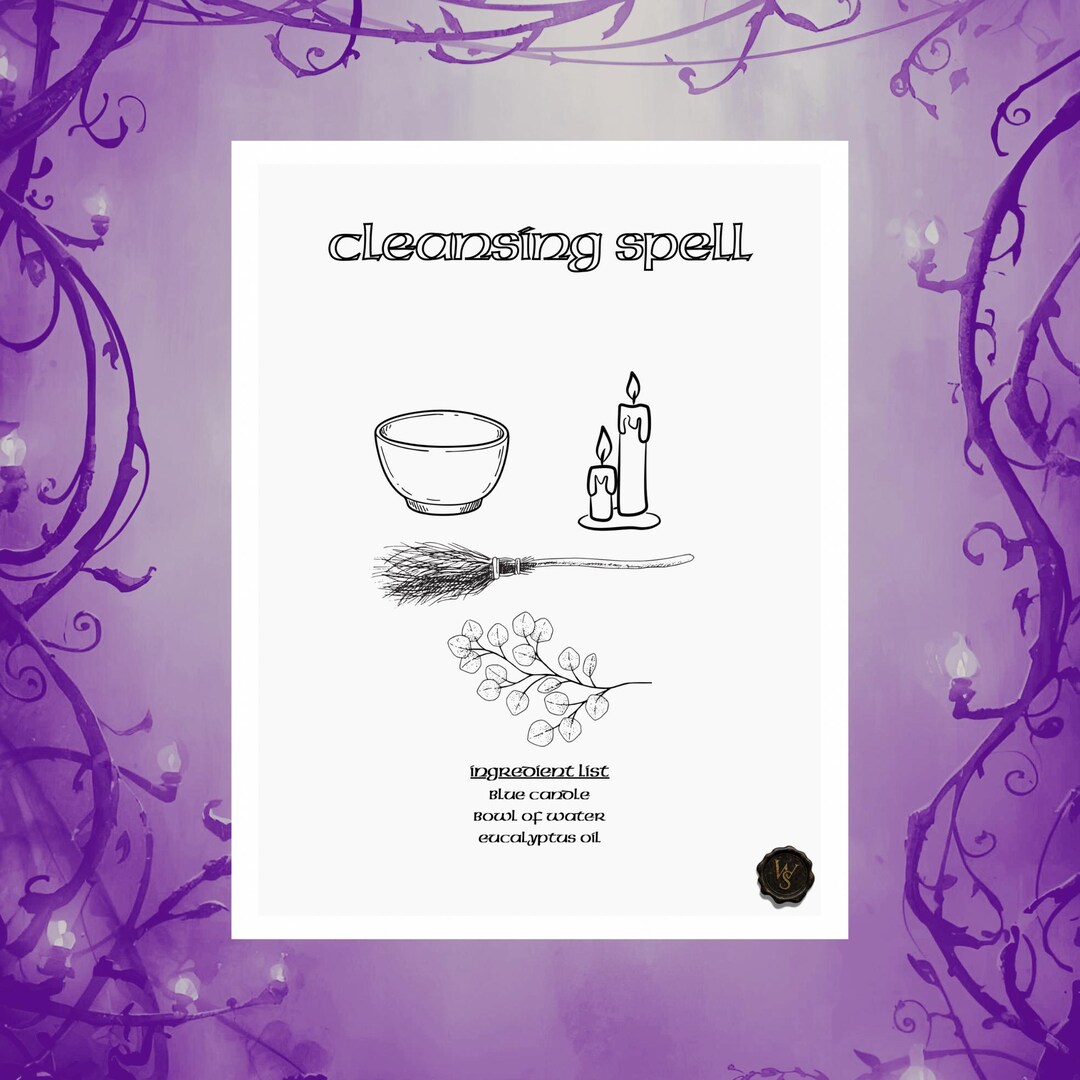 Printable Cleansing Spell • Witchy Coloring Page • Energy Clearing ...
