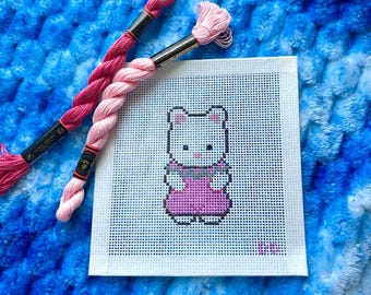 カリコクリッターニードルポイントキャンバス | 手描きニードルポイントキャンバス | ステッチペイントキャンバス | 13メッシュキャンバス | ガーリーニードルポイントキャンバス