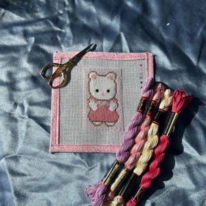 Calico Critter Needlepoint Canvas | Handpainted Needlepoint Canvas | Stitch Painted Canvas | 13 Mesh Canvas | Girly Needlepoint Canvas