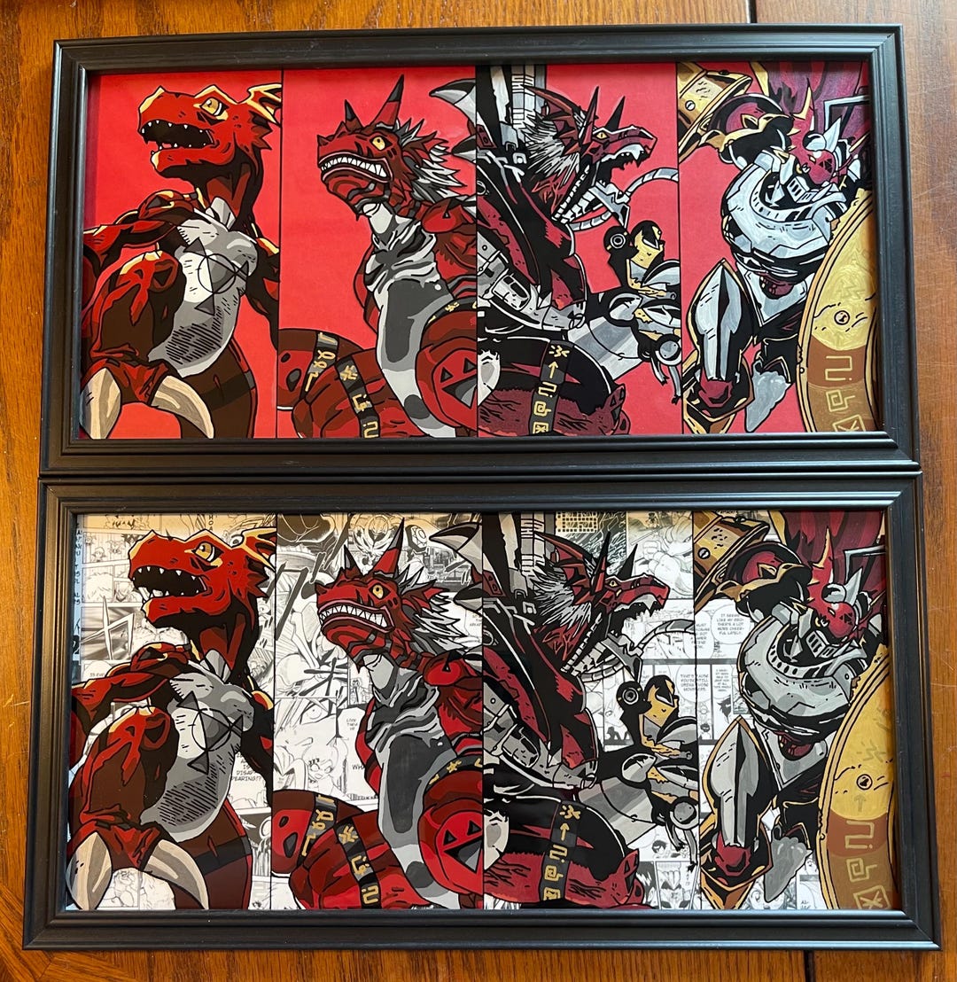 Digimon Evolution Line Glass Painting - Etsy