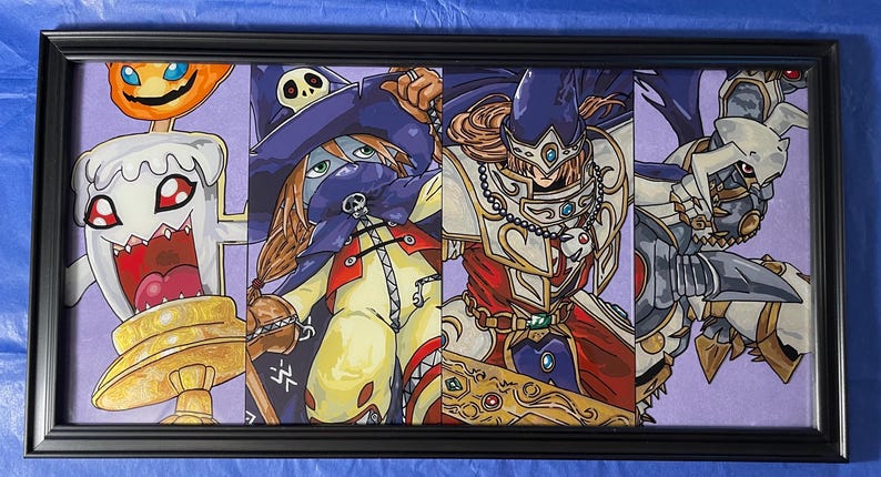 Digimon Evolution Line Glass Painting - Etsy