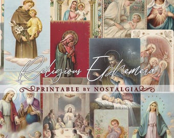 Religious Ephemera: Vintage Prayer Cards - Pack 2 (Digital Download)