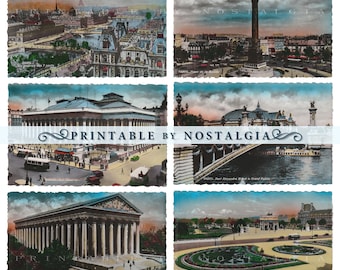 Vintage Color French Scenes Postcards