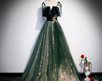 Vestido formal / Vestido de cumpleaños / Vestido de fiesta con tirantes negros / Vestido de novia negro abullonado / Vestido de fiesta de noche / Vestido con apliques negros