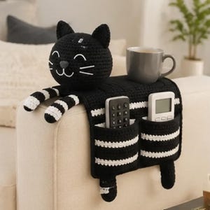 Crochet Sofa Pattern | Cat Sofa Arm Organizer Pattern PDF | Amigurumi Couch Caddy with Pocket | Beginner | Digital Download image 9