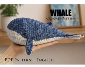 Whale Crochet Pattern PDF | Humpback Whale Amigurumi Pattern | Plush Whale Crochet Pattern | Ocean Animal Toy | Beginner Friendly