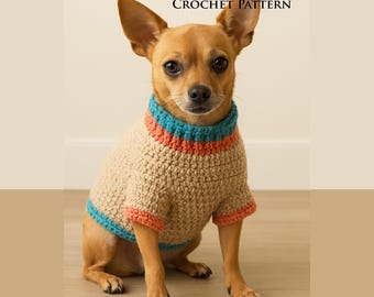 Dog Crochet Sweater Pattern PDF | Easy Beginner Dog Crochet Clothing | Small to XL Pet Sweater | Step by Step Digital Download