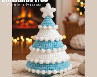 Christmas Tree Crochet Pattern | Easy Amigurumi Holiday Tree | Ruffled & Layered Christmas Decor | Beginner Friendly PDF Pattern