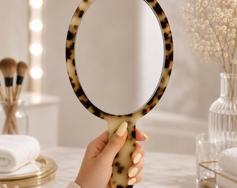 Personalized Acrylic Beauty Mirror | Custom Logo Hand Mirror for Lash Tech, Esthetician, Makeup Artist & Studios Branding Gift, Salon Decor