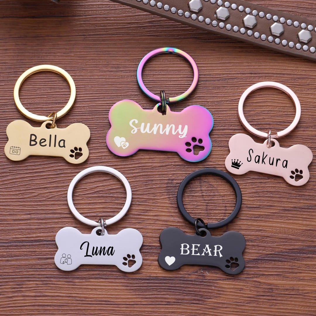 Curated visual reference: Picture Idea: Personalized Dog Id Tag Bone Shape Custom Engraved Pet Name