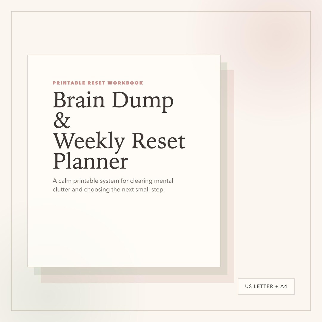 Brain Dump & Weekly Reset Planner Printable, Mental Load Planner PDF ...