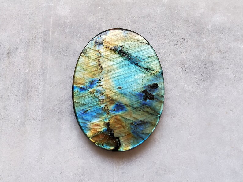 Size 63x45x6mm Approx Pendant Cabochon For Jewelry Making. 171.00 Crt Natural Real Flashy Labradorite Cabochon