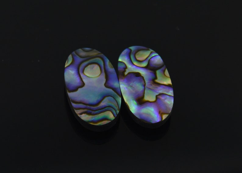 Natural Doublet Abalone Shell Pair Oval Shape Loose Semi Precious gemstone cabochon size-27x15mm For Jewelry Design Earring Making.