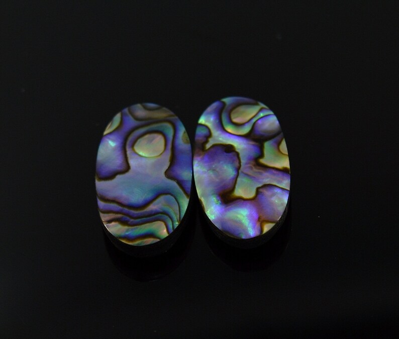 Natural Doublet Abalone Shell Pair Oval Shape Loose Semi Precious gemstone cabochon size-27x15mm For Jewelry Design Earring Making.