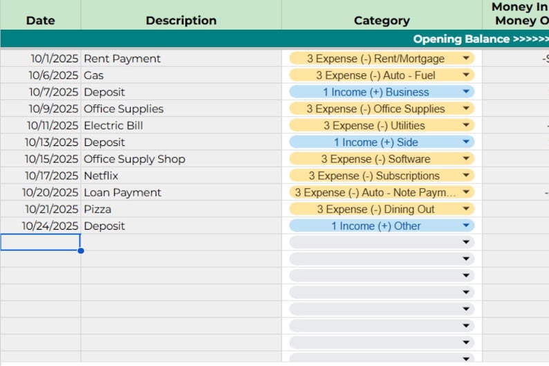 Google Sheets Budget Template Account Register Income Tracker