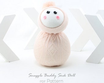 Snuggle Buddy Sock Doll Pattern by Sewinthemoment Beginner friendly