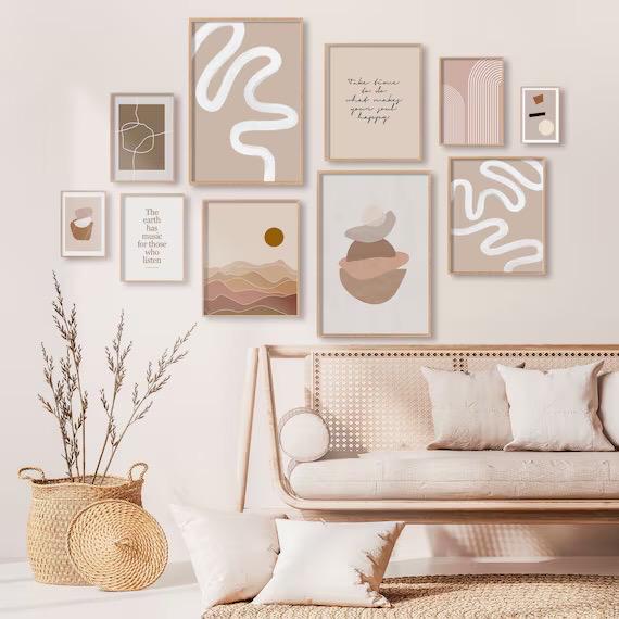 Printable Wall Art Set | Minimalist Neutral Quotes | Beige Modern Wall ...