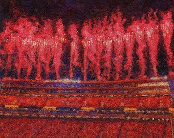 UGA - Sanford Stadium at night - Painting Print