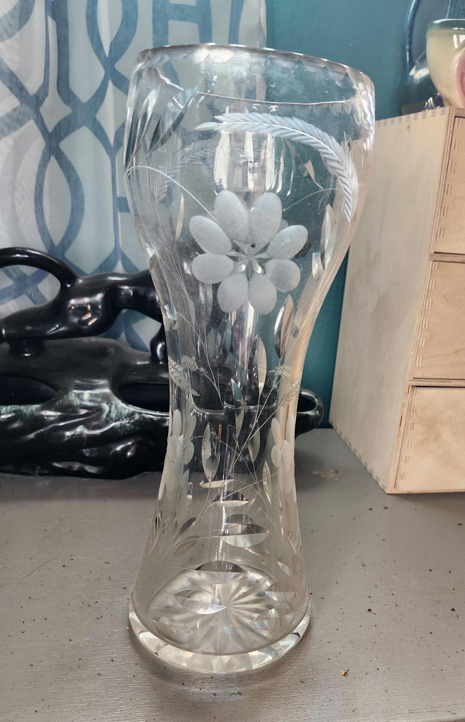 Cut Glass Vase - Etsy