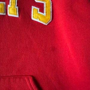 Vintage Russell Athletic Kansas City Chiefs Hoodie Red NFL Pullover Large XL image 5