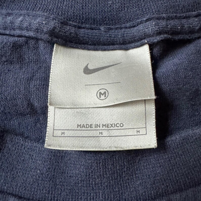 Vintage Nike Center Swoosh Navy Blue T-Shirt Mens Medium Y2K Faded Short Sleeve image 4