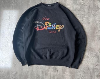 Vintage Walt Disney World Sweatshirt Black Mickey Tigger Donald Graphic Crewneck
