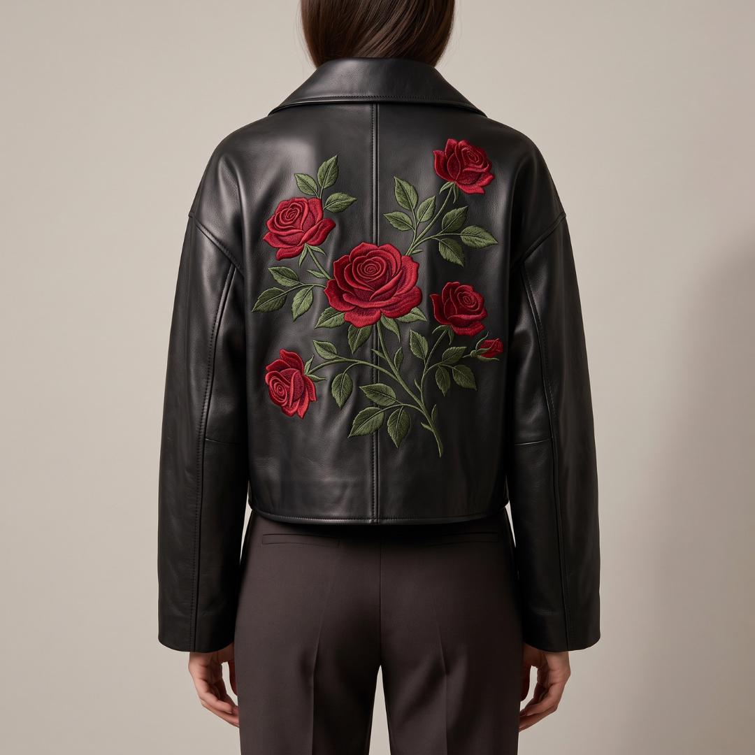 Womens Jacket With Embroidered Roses - Etsy