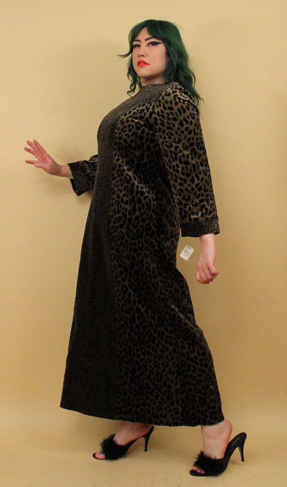 80s Vtg Neiman Marcus Cotton Velvet Robe Loungewe… - image 4