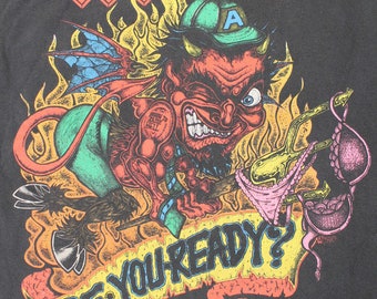 1990 Dated Vtg AC DC Are You Ready Graphic Novelty Print Tshirt