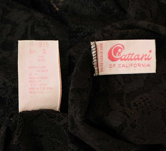 60s Vtg Cattani of California Black Lace Sheer Be… - image 10