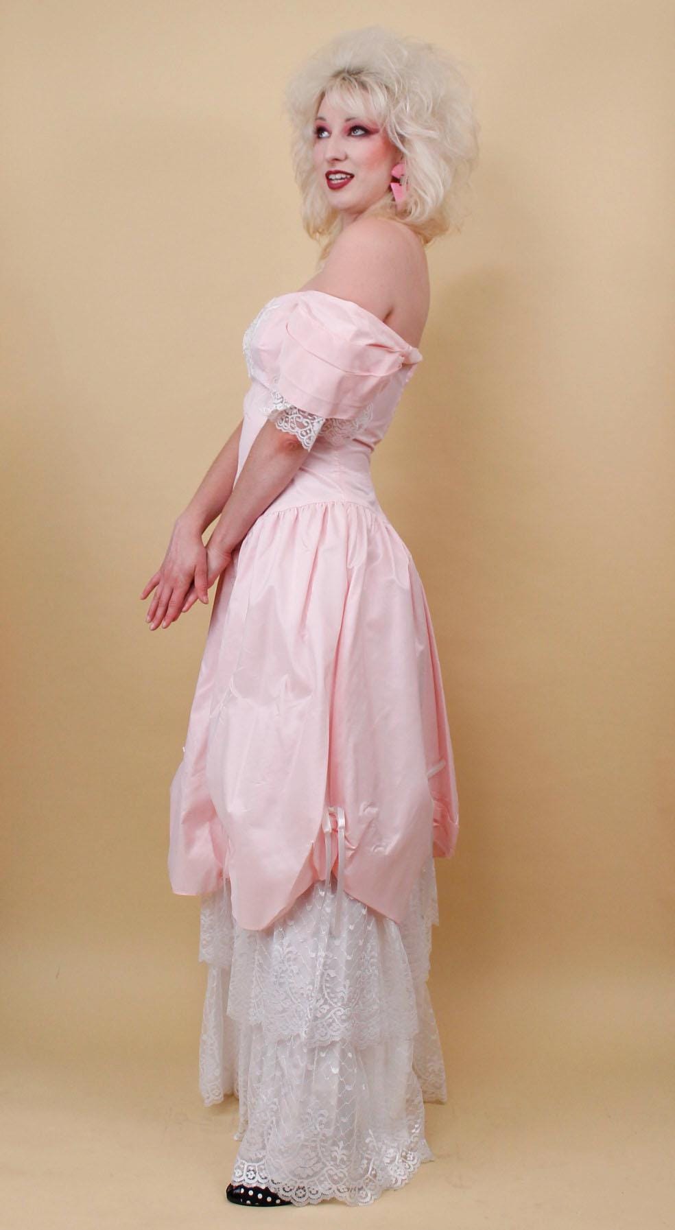 strapless open back dress 80's Pink Silk Leaf Motif Dress – therapi main image 1