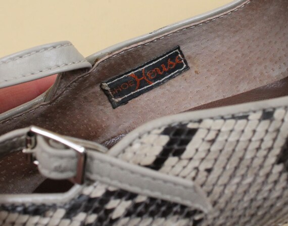 40s 50s Vtg Custom Made Python Snakeskin High Hee… - image 2