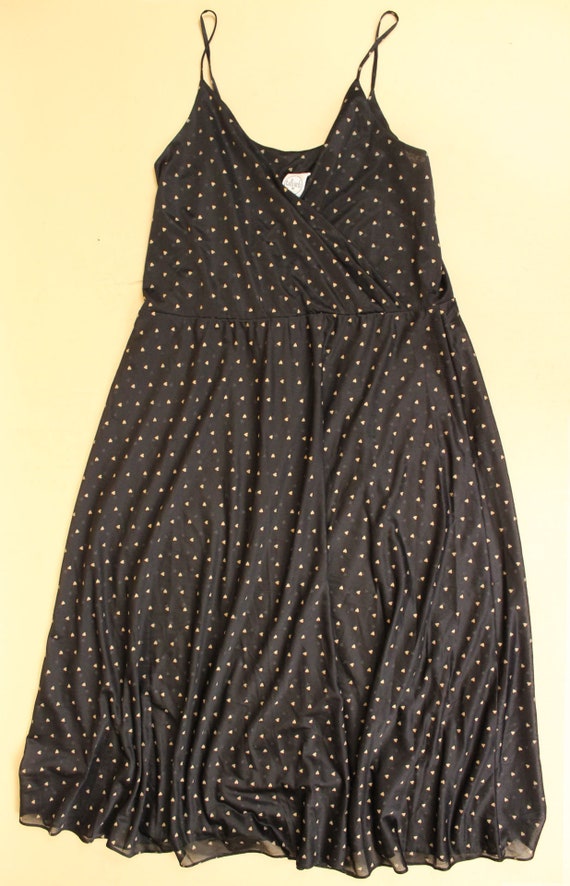 70s Vtg Black Mini Heart Print Tall Girls Califor… - image 9