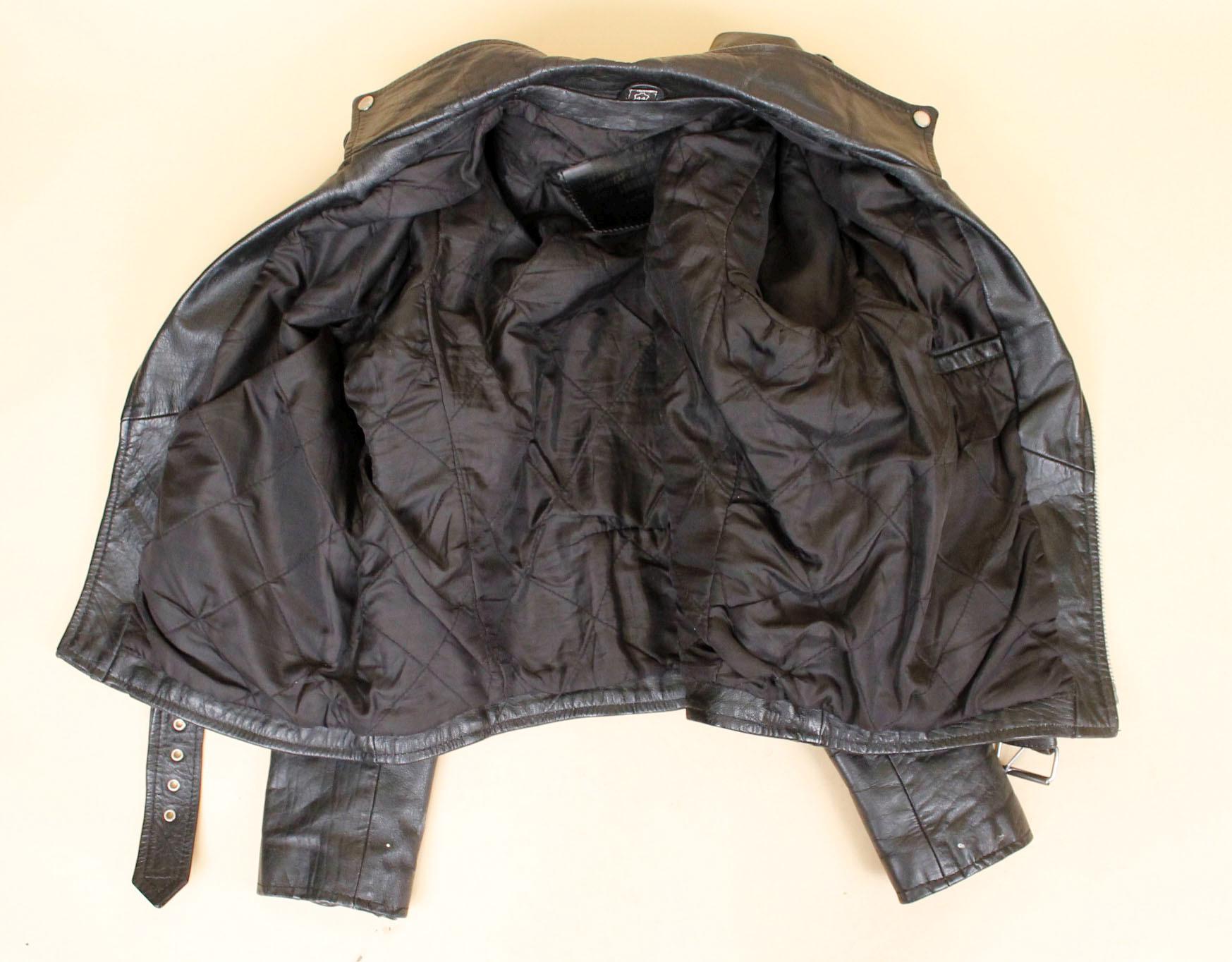 80s 90s Vtg LA ROXX Black Leather Motorcycle Jacket Biker Moto