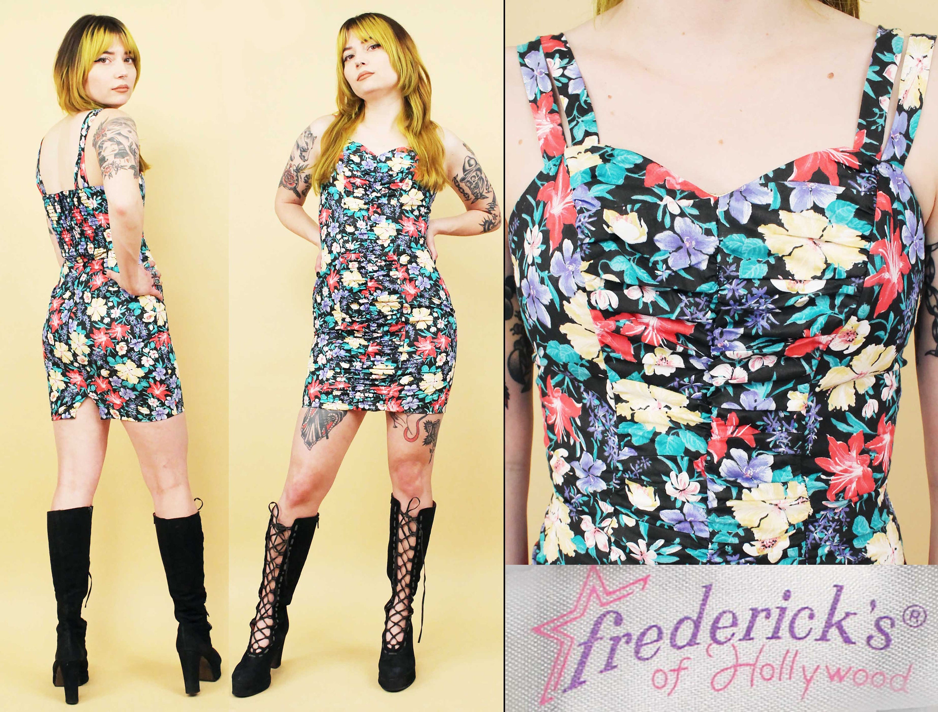 open lace back dress Vintage 70's Frederick's Of Hollywood Cutout Sides Maxi Dress – Opal  Pineapple main image 1