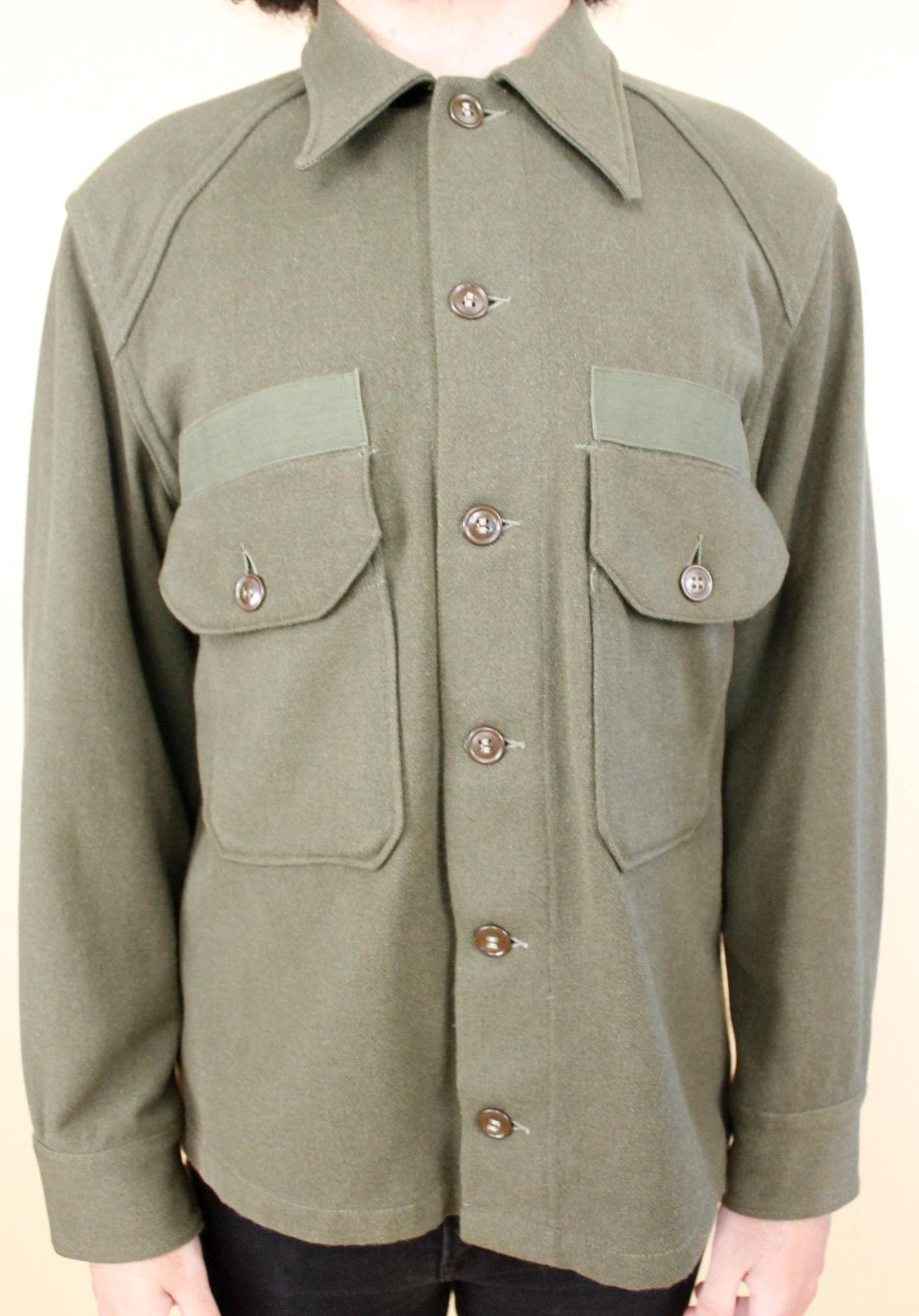 50s Vintage US Army Wool Field Shirt - Men