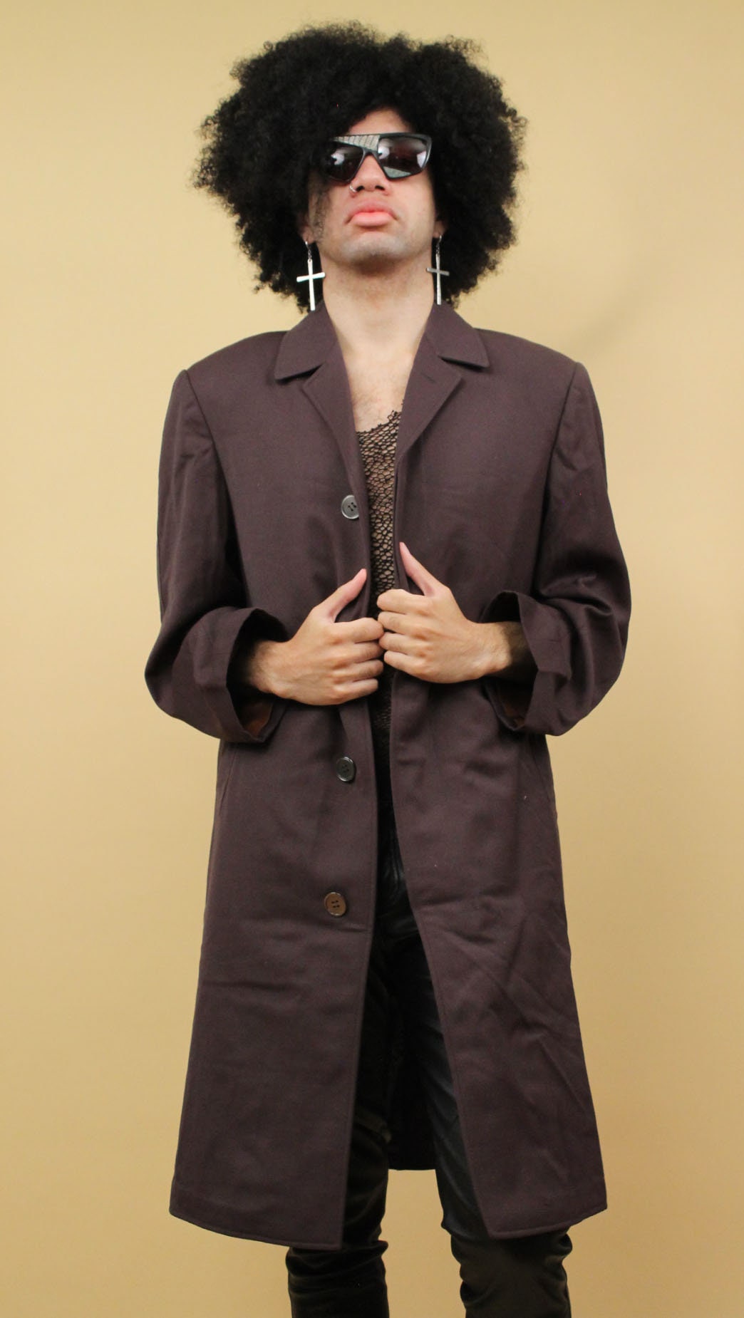70s Does 40s Vtg Gabardine Wool Straight Cut Overcoat Jacket