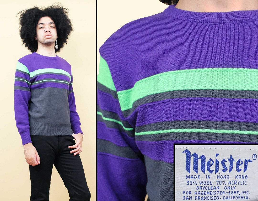 ニット+セーター BELPER WOOL KNIT TOP(GREEN/PURPLE) Violetta Cable Knit Crewneck Sweater - ASTR the Label