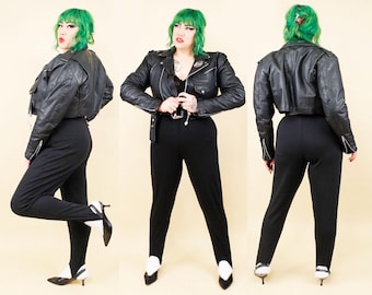 90s Vtg Gianni Versace Couture Black Pants Straight Leg Trouser