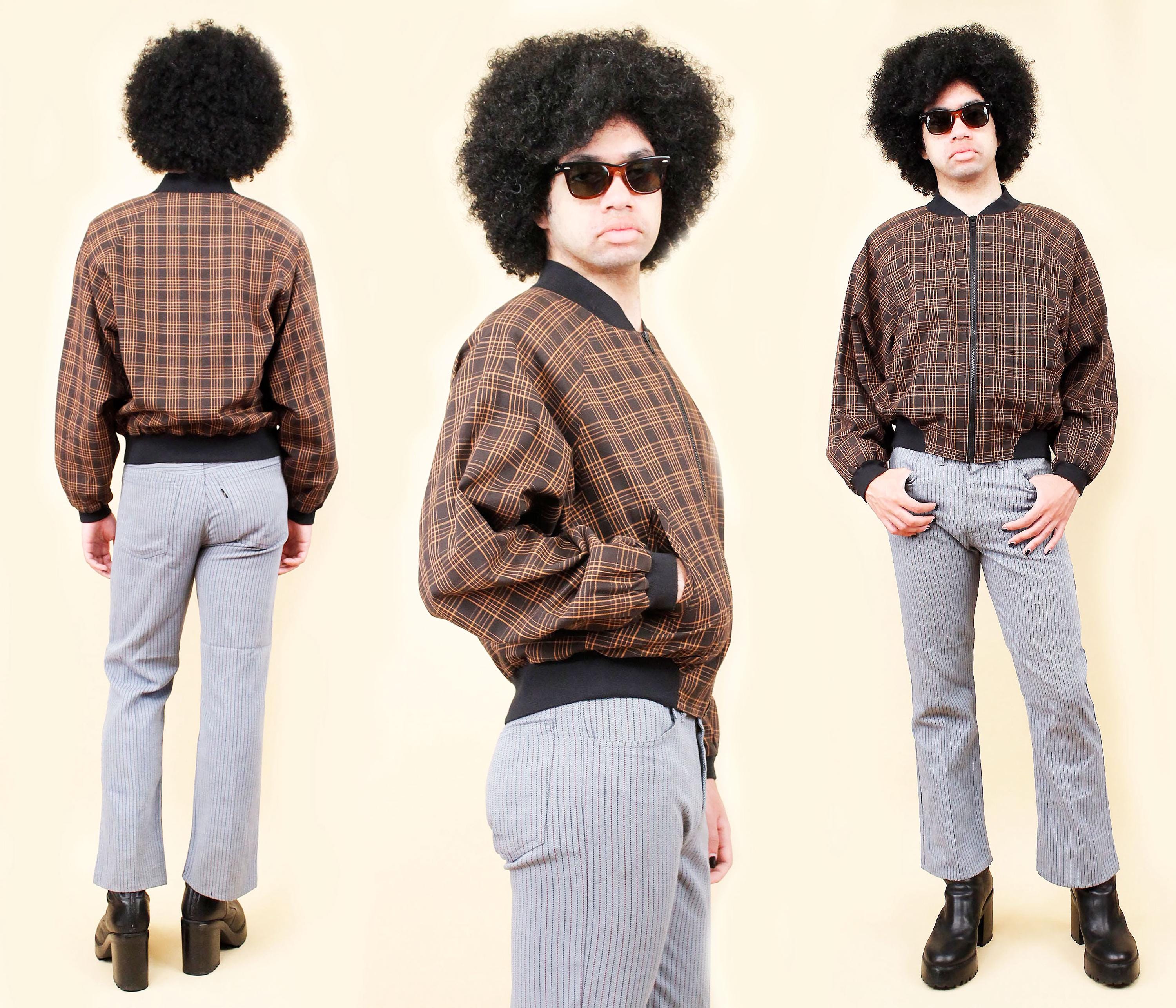 80s Plaid Lined Coat - Etsy