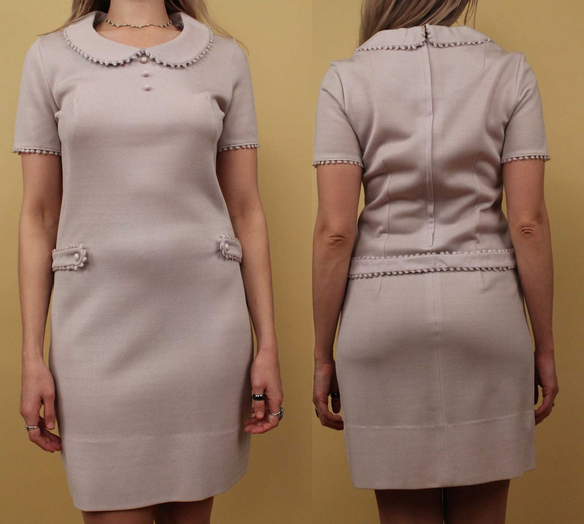 GRIS Puritan Collar Dress L グリ　ワンピ Allegra K Women's Halloween Bowtie Neck Contrast Color A